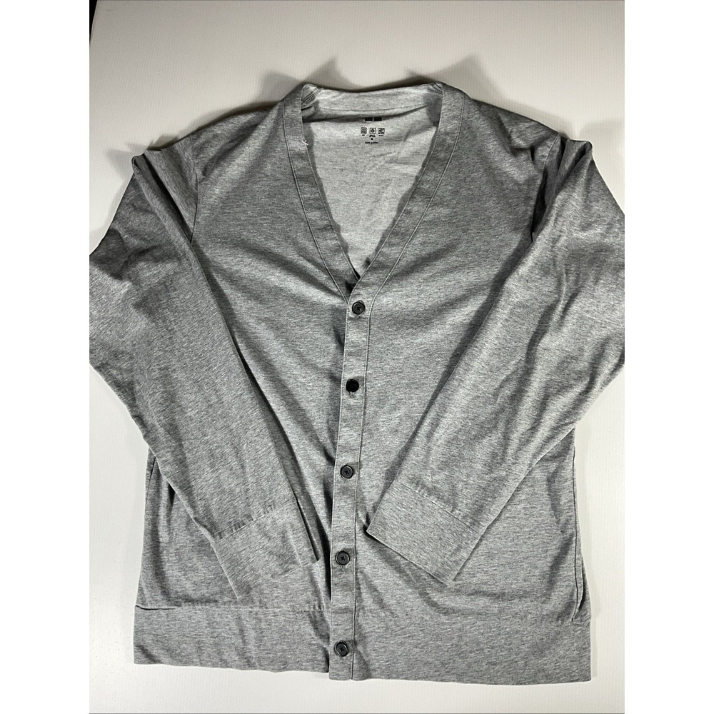 Uniqlo Women Medium Gray AIRism UV Protection Button Front Cardigan